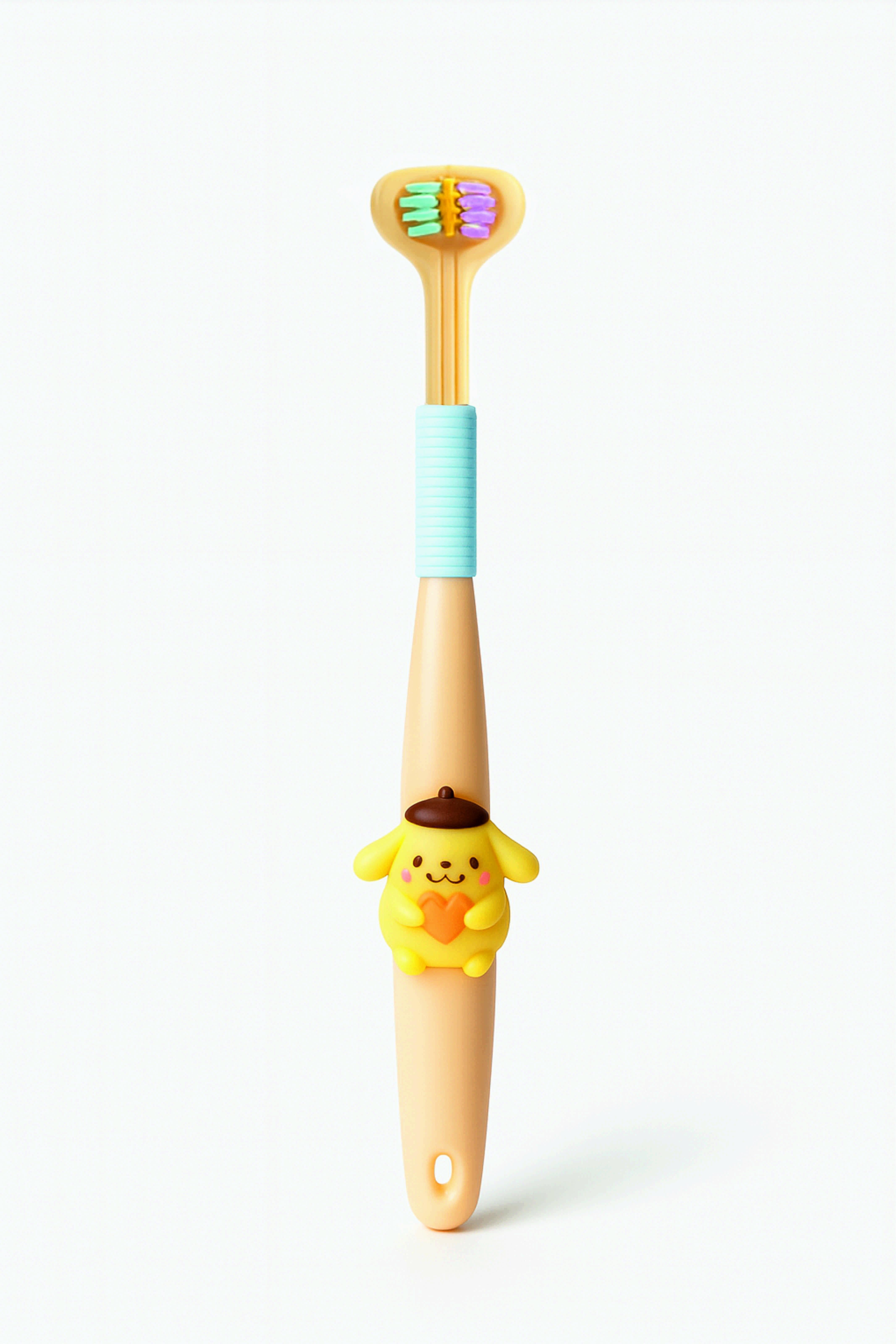 Зубна щітка YaLina тристороння дитяча з фігуркою Помпомпурін Sanrio Hello Kitty Жовтий (0553)