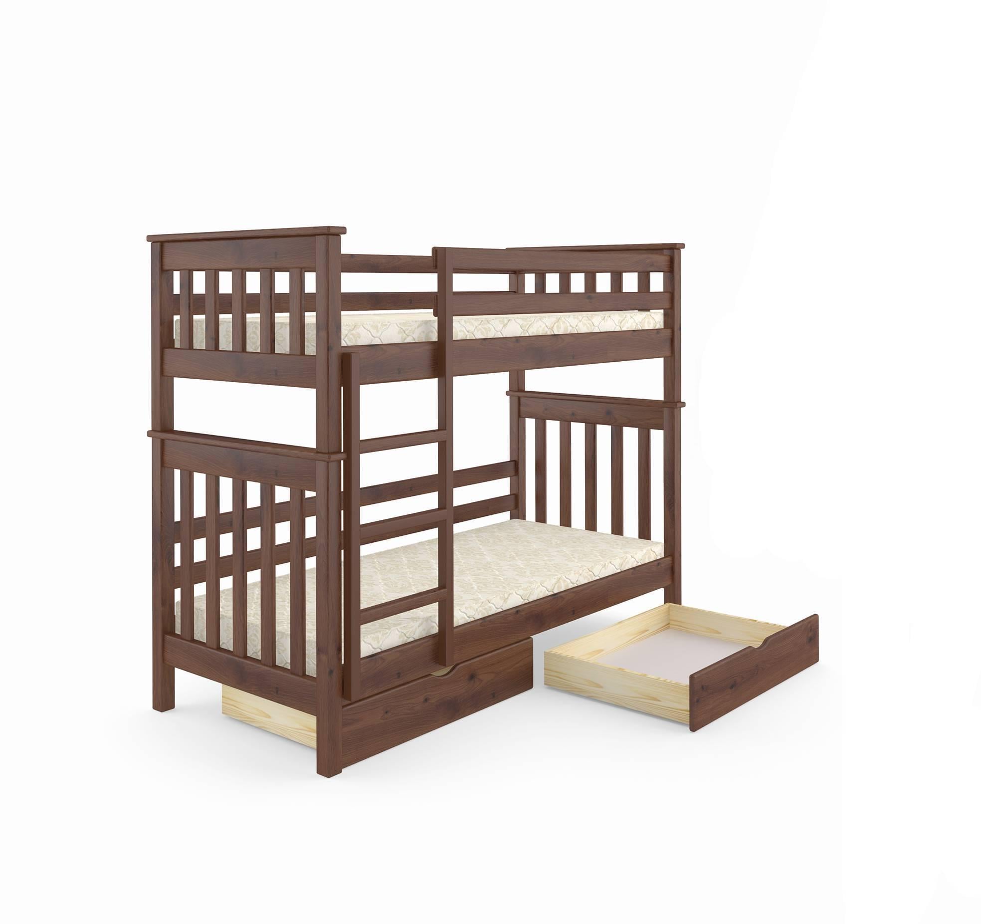 Кровать двухъярусная деревянная Mebigrand Скандинавия Мини с ящиками 80x190 см Орех лесной (MBG-2370) Кровать двухъярусная деревянная Mebigrand Скандинавия Мини с ящиками 80x190 см Орех лесной (MBG-2370)