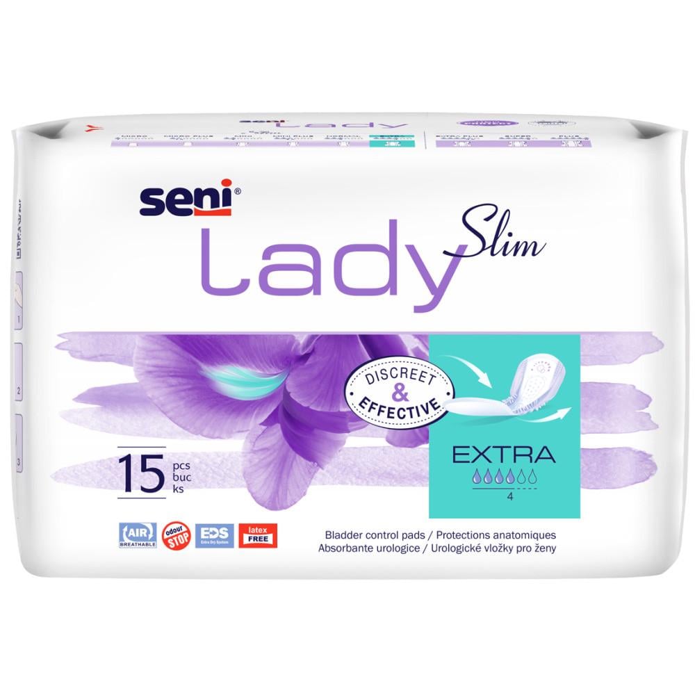 Урологічні прокладки жіночі Seni Lady Slim Extra тонкі 4 краплі 15 шт. (000006801)
