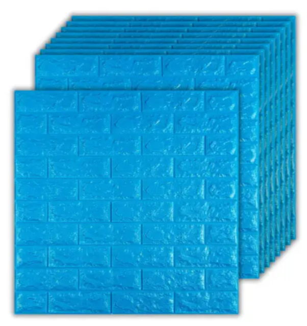 3D-панель самоклеюча під цеглу 77x70 см x 3 мм Синій - фото 1 3D-панель самоклеюча під цеглу 77x70 см x 3 мм Синій - фото 1