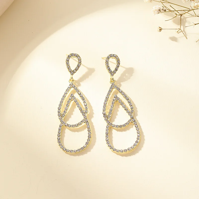 Сережки у формі крапельки кристали (1296991496)