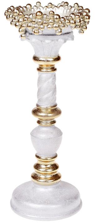 Подсвечник декоративный Saaling 12х12х30,5 см Серебристый/Золотой (BD-837-134)