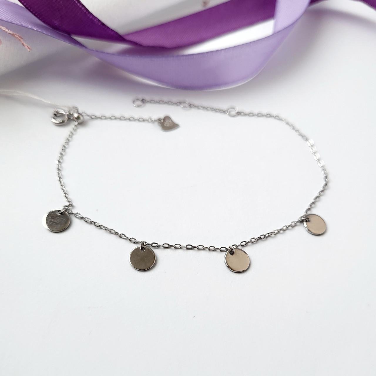 Браслет Монетки без камней до 21 см 925 пробы (б2/1011ш)