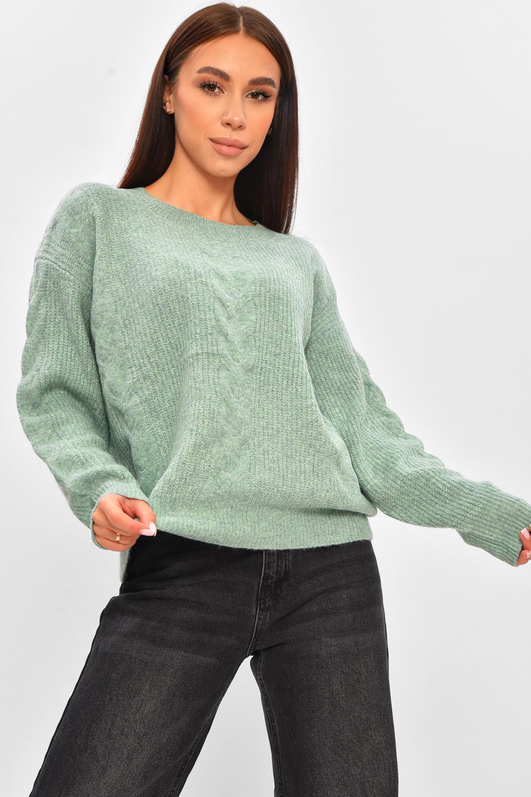 Светр жіночий 206604 однотонний M-XL М'ятний (206604_!335393_44-48) - фото 1 Светр жіночий 206604 однотонний M-XL М'ятний (206604_!335393_44-48) - фото 1