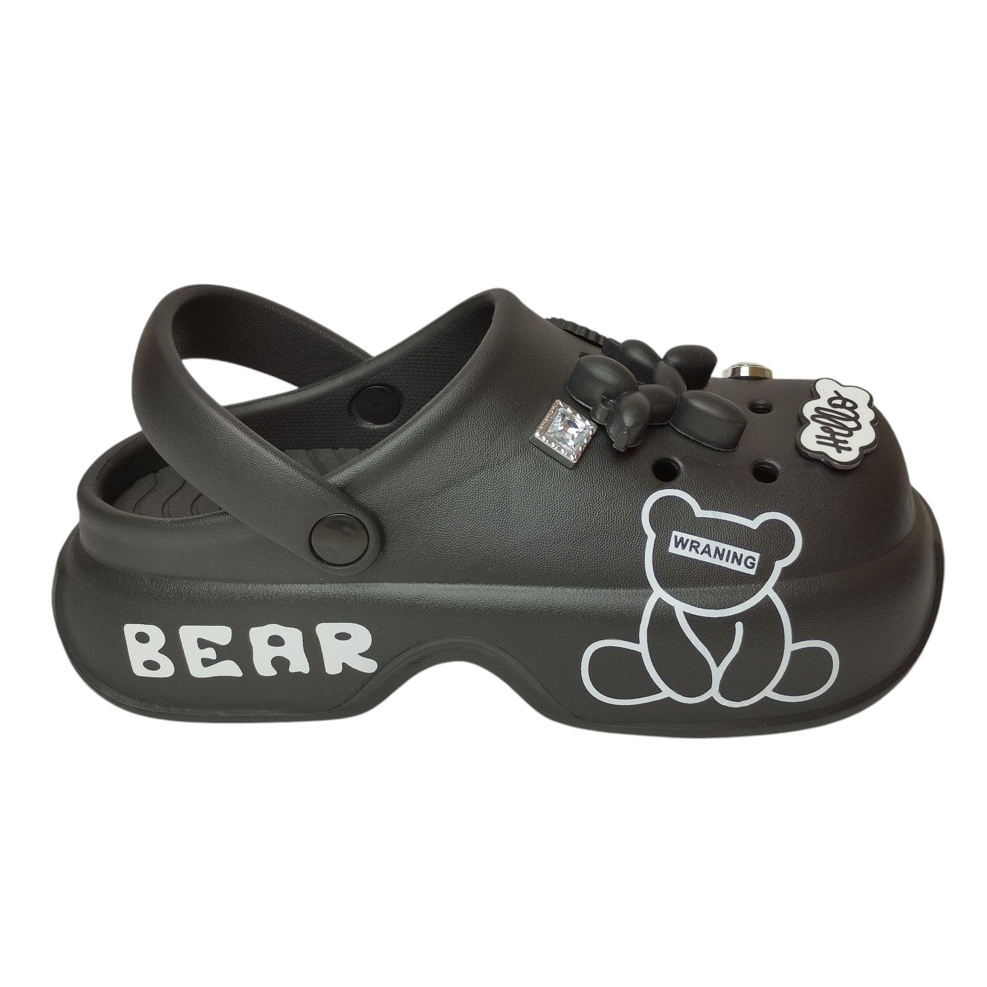 Сабо женские на платформе с джибитсами р. 40-41 25 см Черный (602-черный) - фото 2