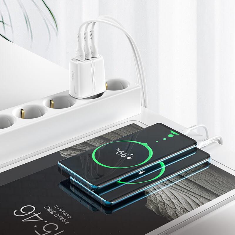 Зарядное устройство Hoco Amazing three-port charger N15 3 USB 3,4 A (536474) - фото 2