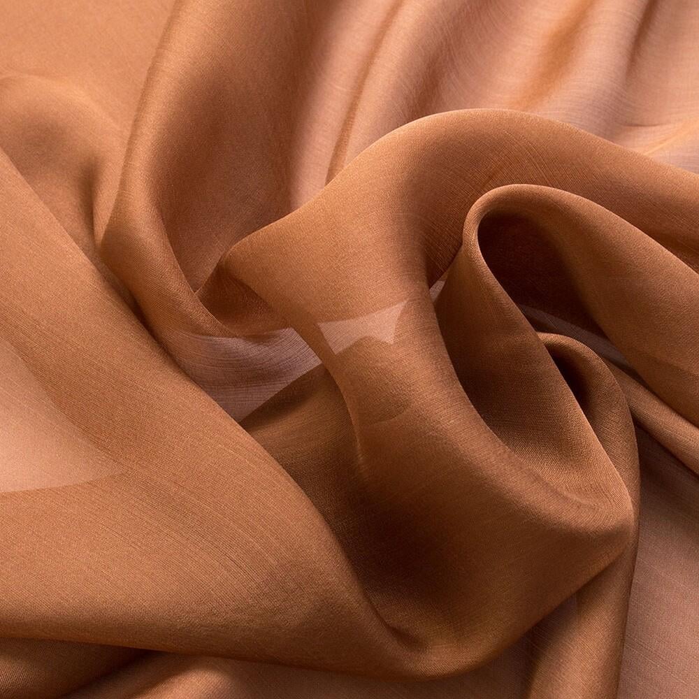 Ткань шифон натуральный шелк Темный беж (12187)