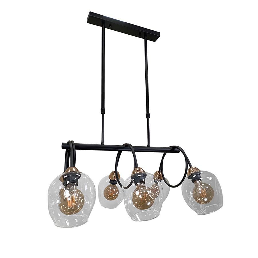 Люстра Levistella 752L7915-6 BK+CL с плафонами Черный/Прозрачный (1887932607)