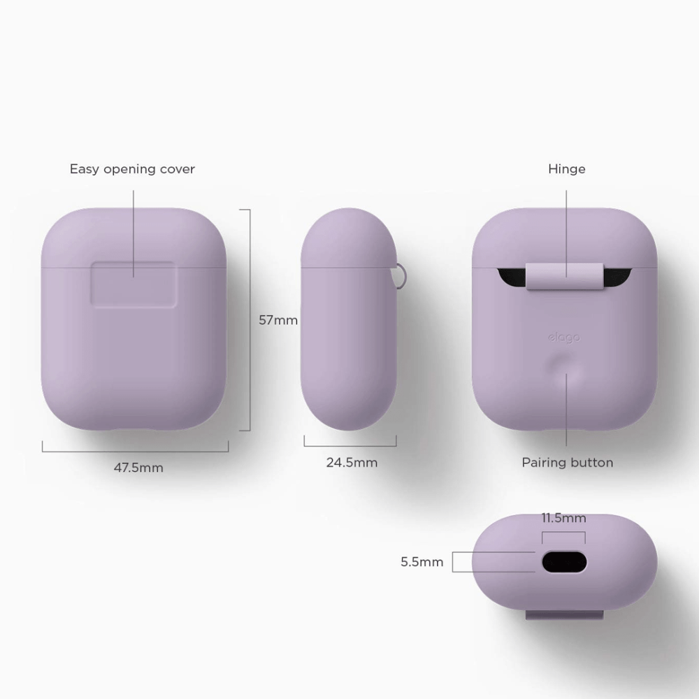 Силиконовый чехол для наушников Elago Silicone Case for Airpods, Lavender (EAPSC-LV) - фото 3