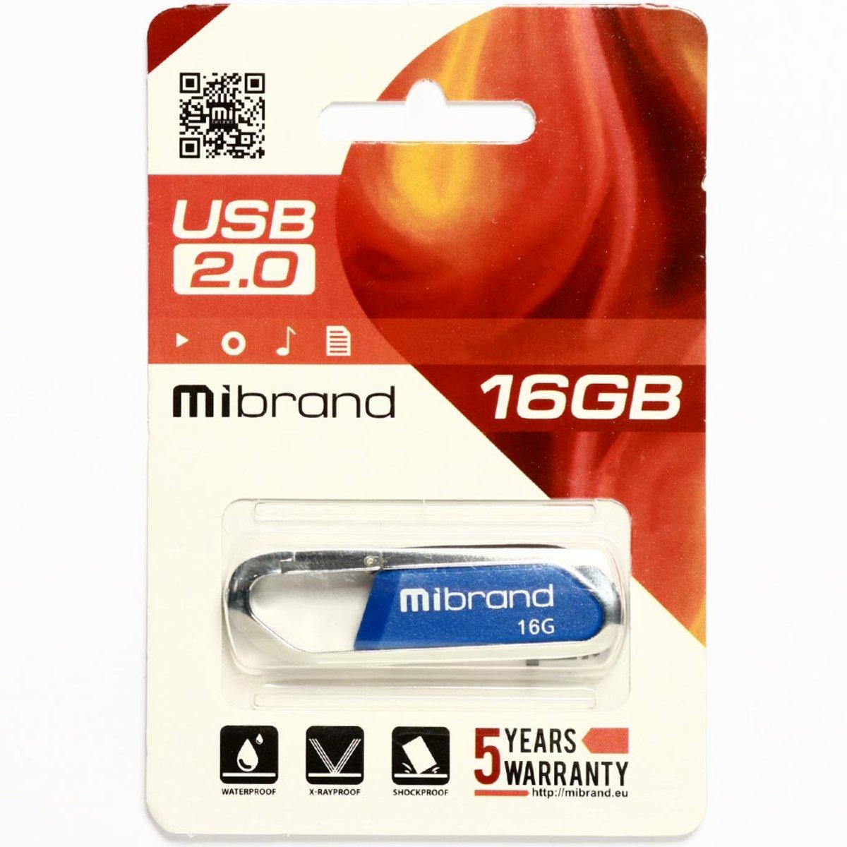 Флешка для ноутбука Flash Mibrand USB 2.0 Aligator 16Gb Blue (MI2.0/AL16U7U) - фото 2