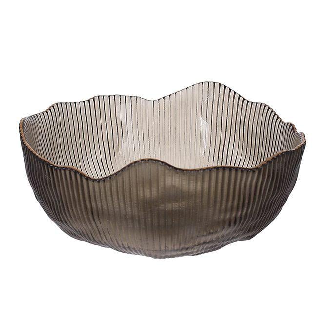 Салатник стеклянный Flora Fleur Серый 17 см (28402)