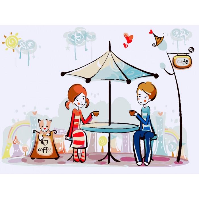 Картина по номерам Ідейка Люди Первое свидание 30х40 см (KHO2626)