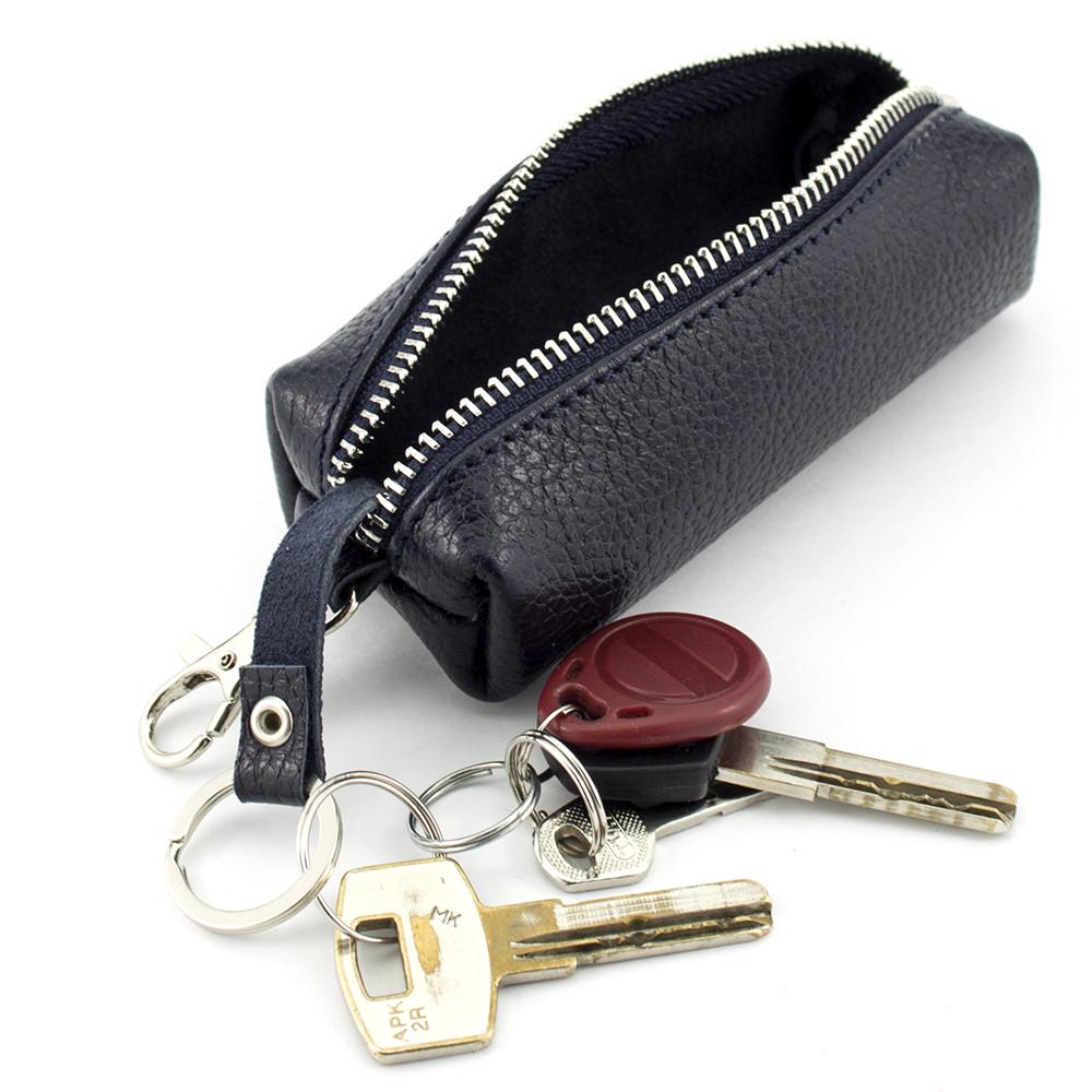 Ключниця шкіряна HC-107 на блискавці Синій - фото 3 Ключниця шкіряна HC-107 на блискавці Синій - фото 3