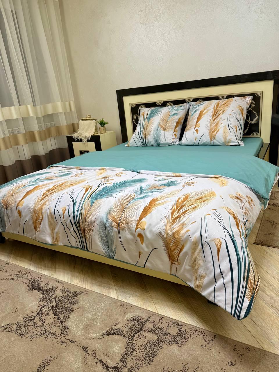 Комплект постельного белья евро Вывильга хлопковый 200х220 см Белый (28822214)