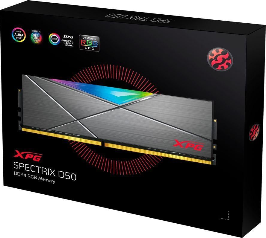 Пам'ять ADATA XPG Spectrix D50 DDR4 16 GB 3200MHz CL16 (AX4U32008G16A-DT50) - фото 4 Пам'ять ADATA XPG Spectrix D50 DDR4 16 GB 3200MHz CL16 (AX4U32008G16A-DT50) - фото 4
