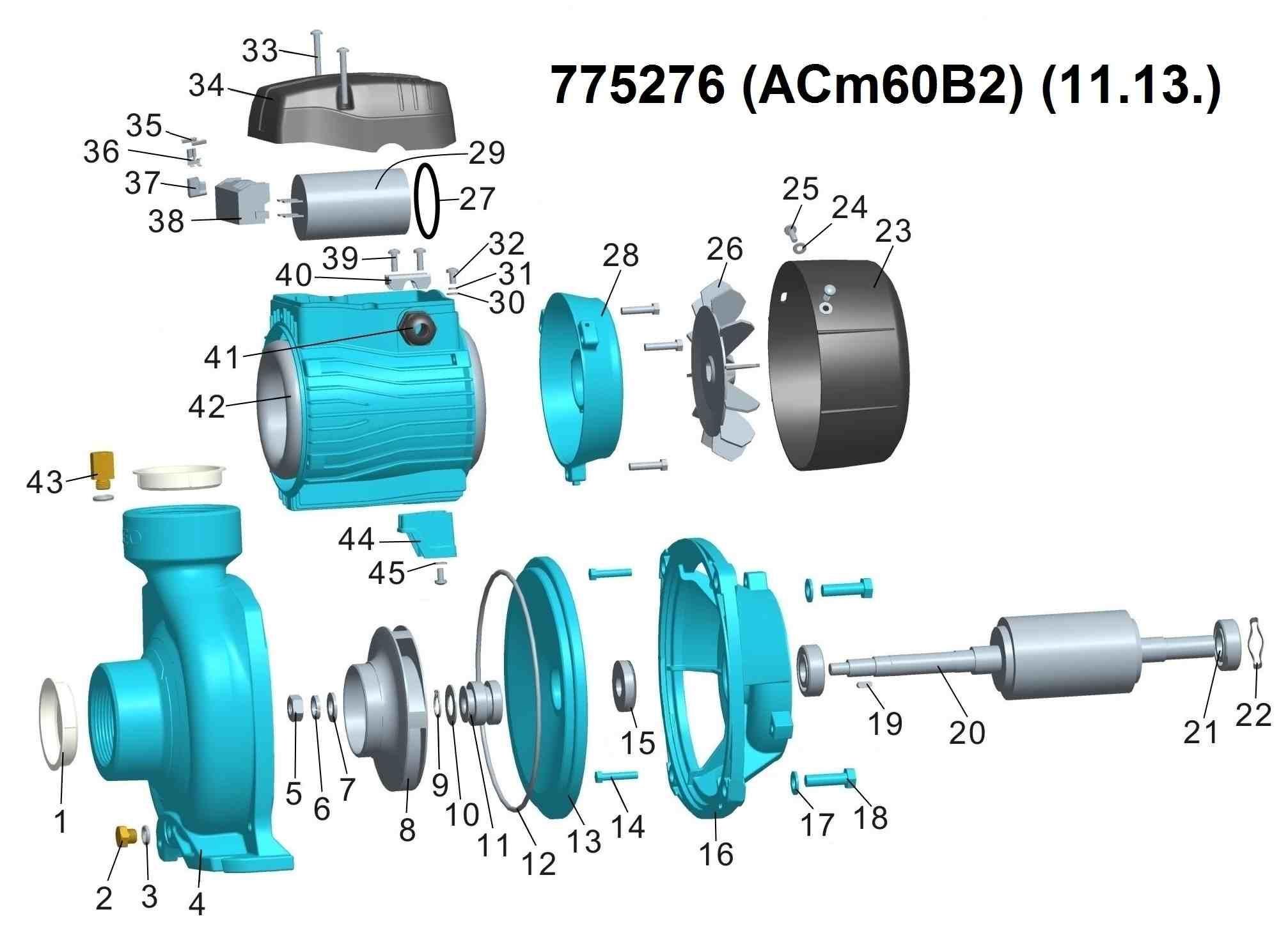 Насос відцентровий AquaticaLeo 0,6 кВт Hmax 12,5 м Qmax 400 л/хв 2 3,0 (775276) - фото 2