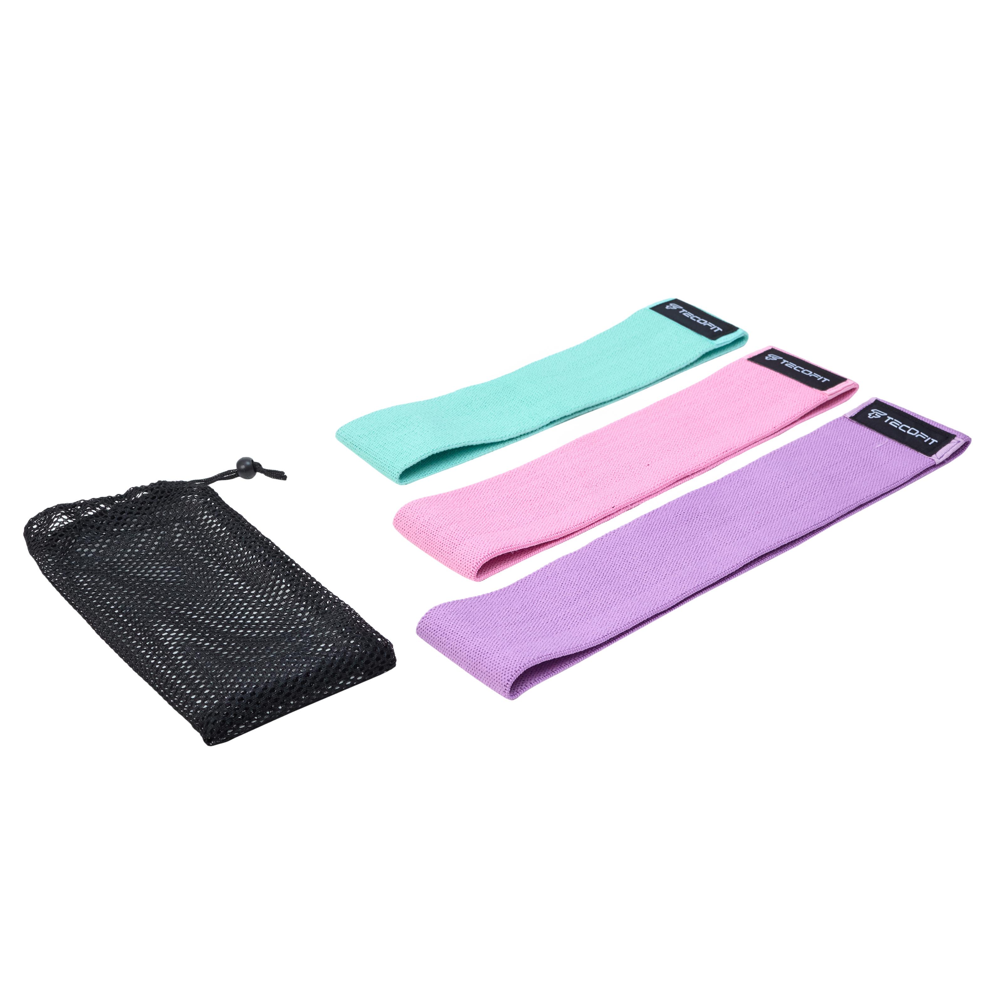Резинки для фитнеса и спорта из ткани TECOFIT 3 шт. (TOP19075393)