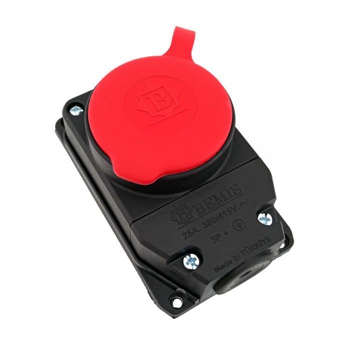 Розетка силовая стационарная Bemis IP44 3P+E 3х25А каучук 2Р+РЕ (00000003336) Розетка силовая стационарная Bemis IP44 3P+E 3х25А каучук 2Р+РЕ (00000003336)