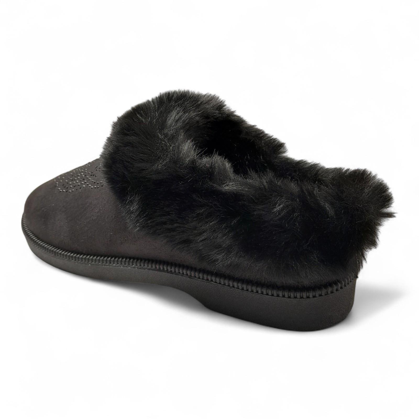 Домашние тапочки женские теплые Progress р. 38 24 см Черный (2786454604) - фото 3