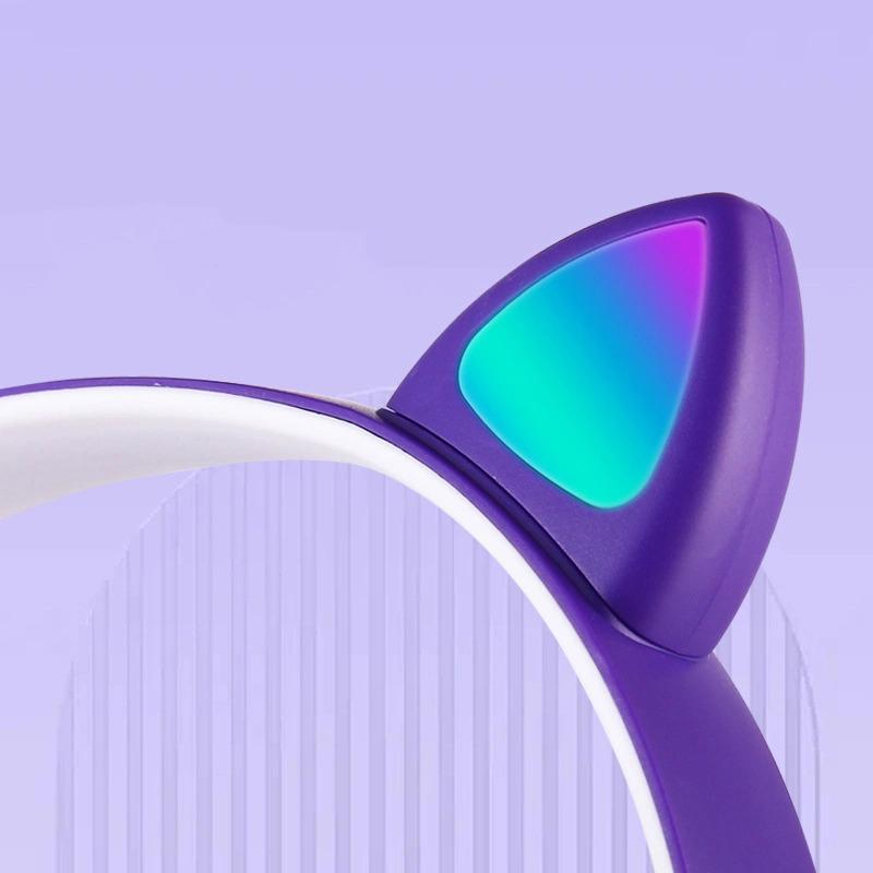 Навушники Bluetooth Headset MZ-023 з підсвічуванням та вушками Фіолетовий (20146375) - фото 2