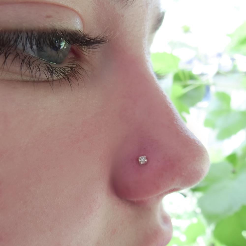 Срібний нострил пірсинг в ніс Квадрат (1372851868) - фото 5