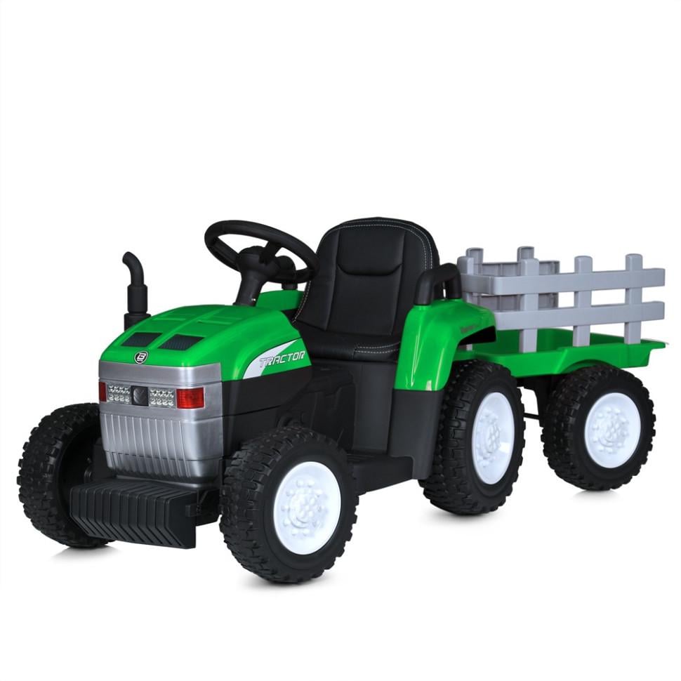 Детский электротрактор Bambi 12V 2x45W с прицепом/пультом до 30 кг Зеленый (DE-169-E-501) Детский электротрактор Bambi 12V 2x45W с прицепом/пультом до 30 кг Зеленый (DE-169-E-501)