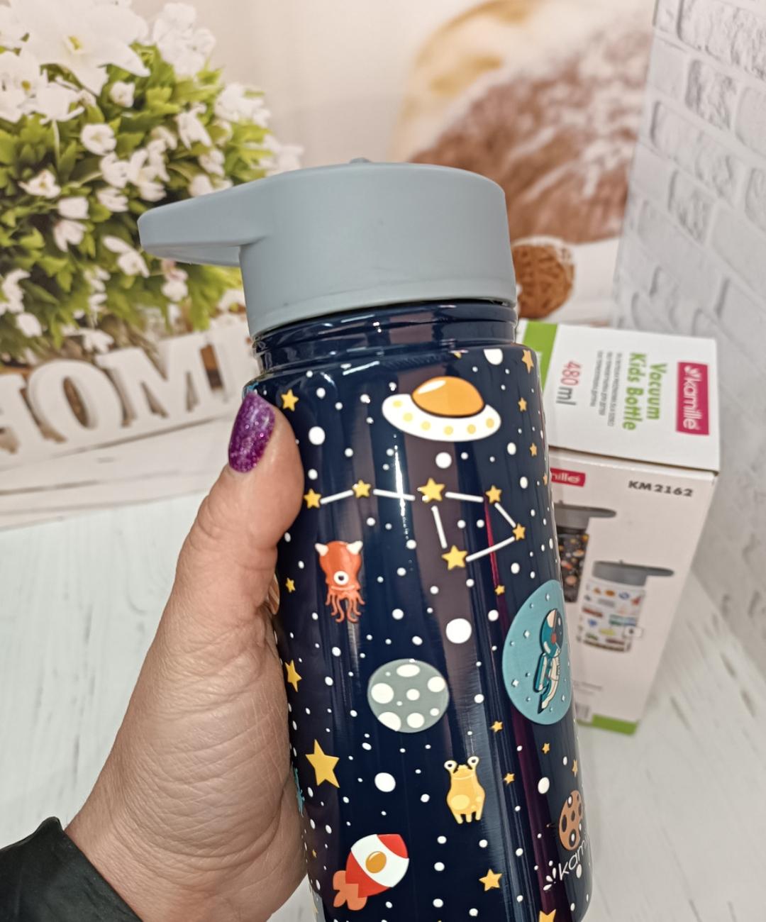 Термопляшка дитяча Kamille KM-2162b 480 мл Синій (18188633) - фото 4 Термопляшка дитяча Kamille KM-2162b 480 мл Синій (18188633) - фото 4