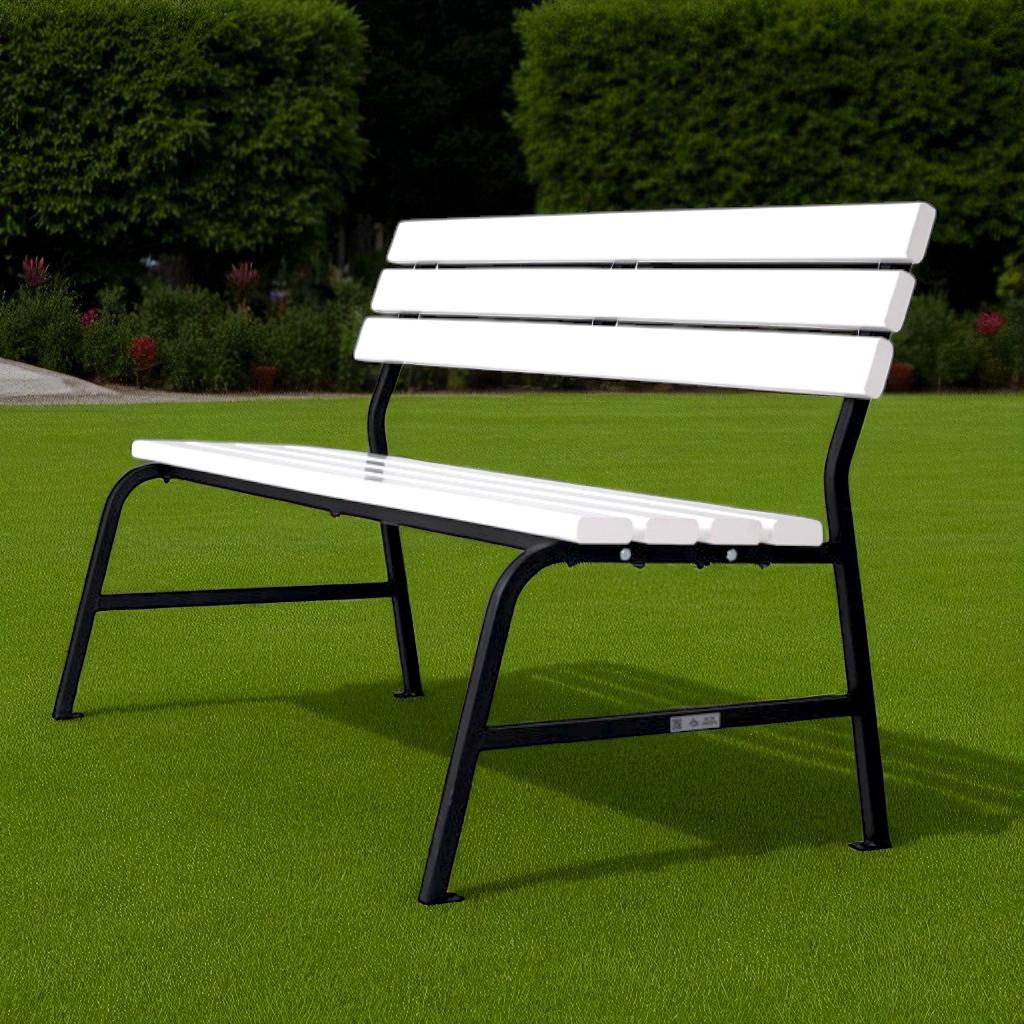 Скамейка пластиковая ТЕБИ ШО для дачи/сада и парка 1504х822х707 мм Бело-черный