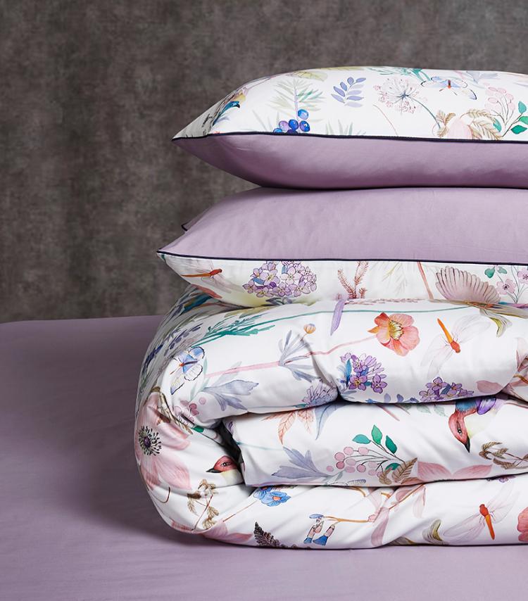 Комплект постільної білизни євро 2 Птахи Фіолетовий - фото 2 Комплект постільної білизни євро 2 Птахи Фіолетовий - фото 2