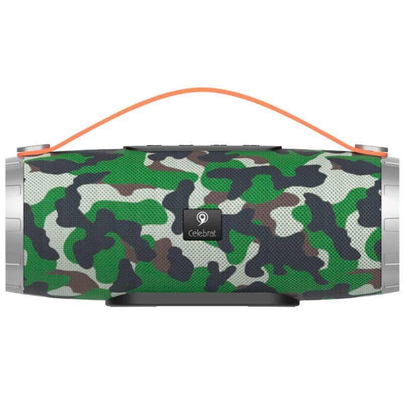 Портативная Bluetooth колонка CELEBRAT TWS SP-6 AUX/USB/TF/FM/BT5.0 Camouflage-Green