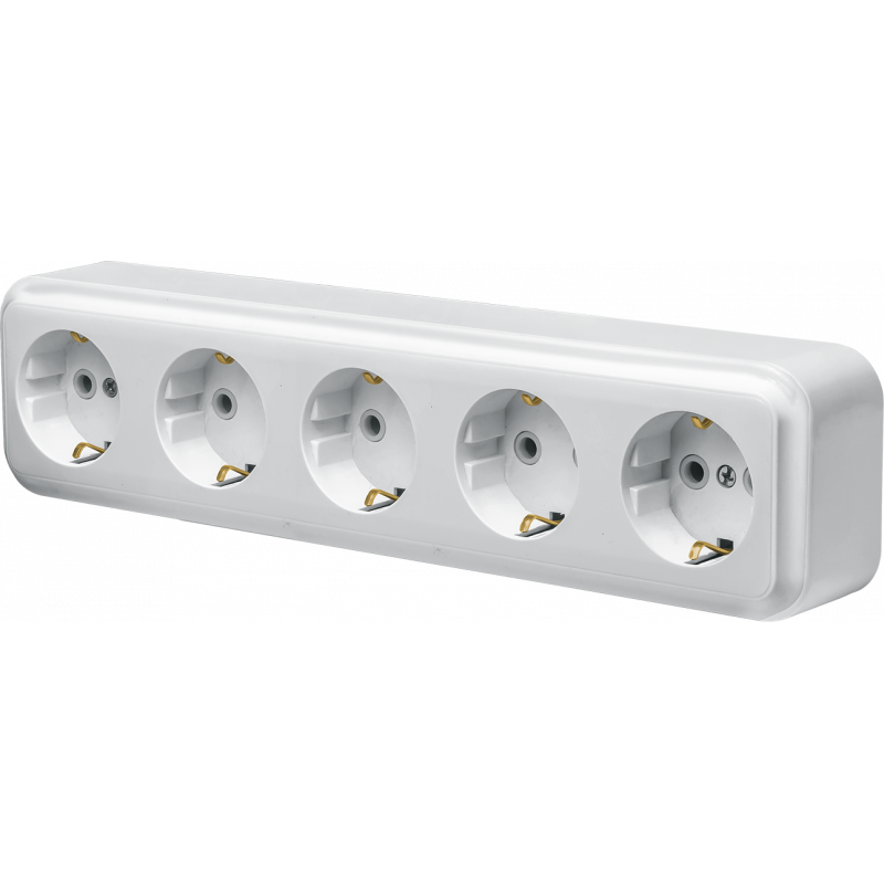 Розетка на 5 роз'ємів MARSHEL зовнішня з заземленням (RO16-255)