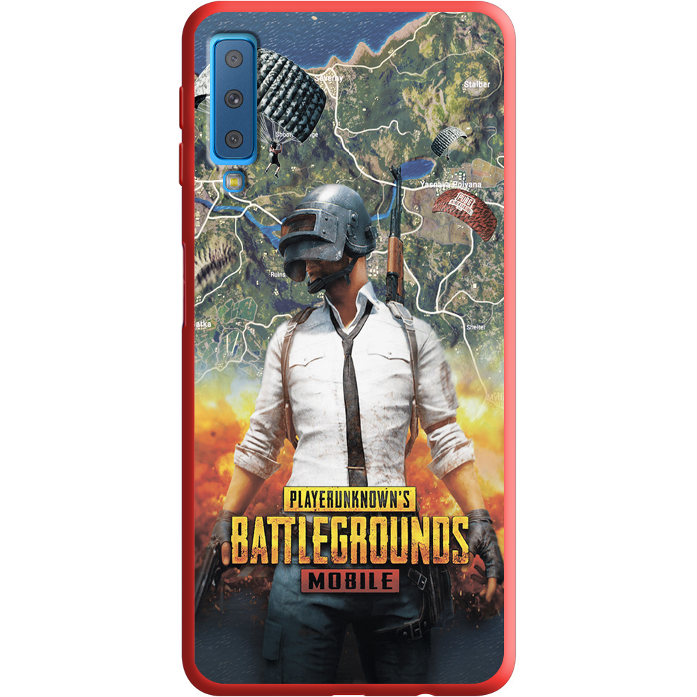 Чохол Boxface Samsung A750 Galaxy A7 2018 PUBG Mobile Червоний силікон  (35481-up2309-36138)