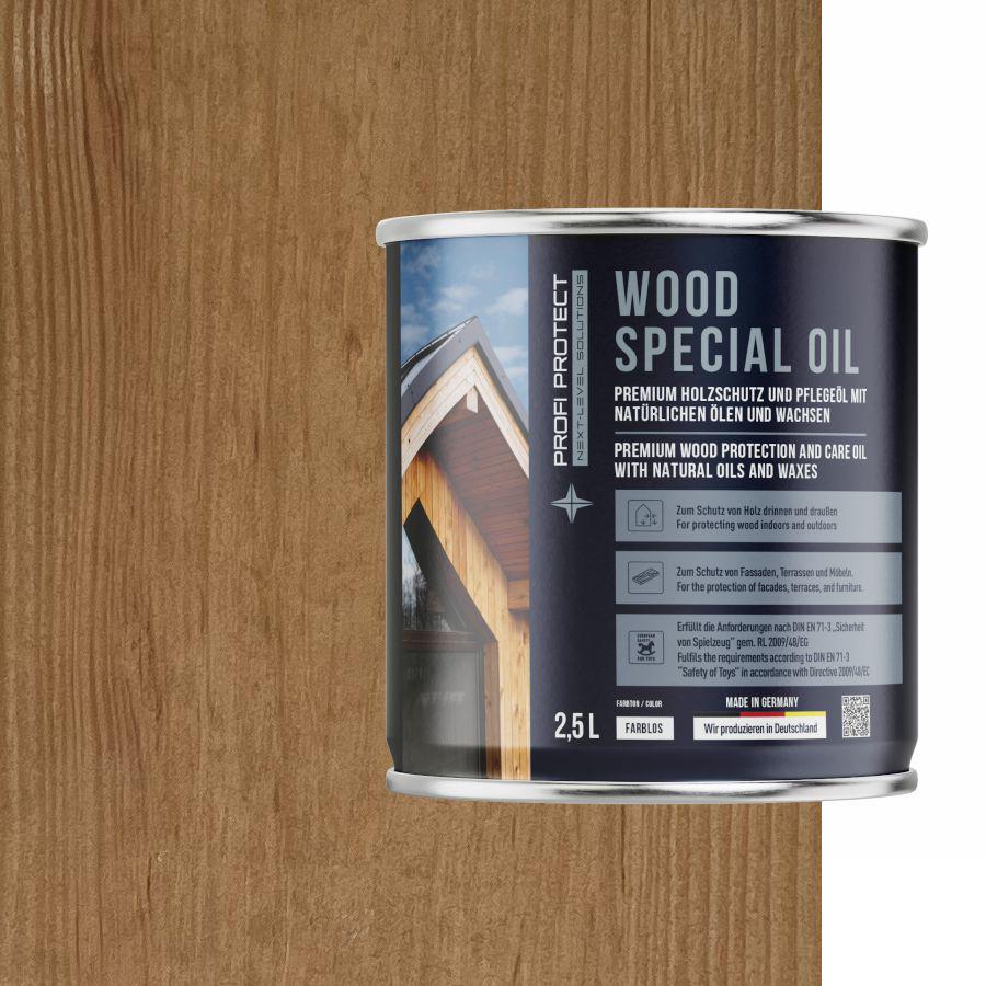 Лазурь на основе пчелиного воска и льняного масла ProfiProtect Wood Special Oil 2,5 л Russet/15 (22558526) - фото 1