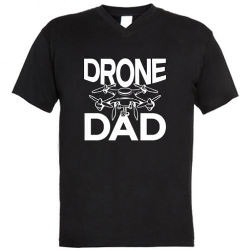 Футболка мужская с V-образным вырезом Drone dad L Черный (16601680-2-198167-L)