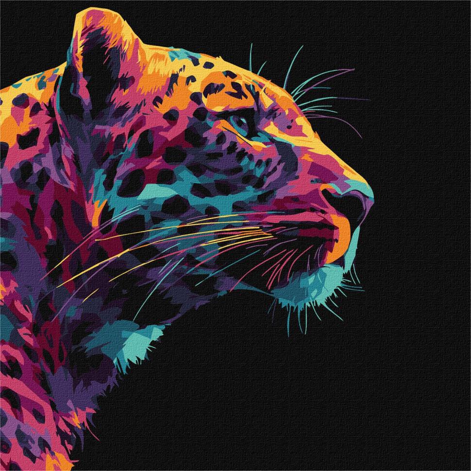 Картина за номерами Ideyka Яскравий леопард 30х30 см (KHO6824)