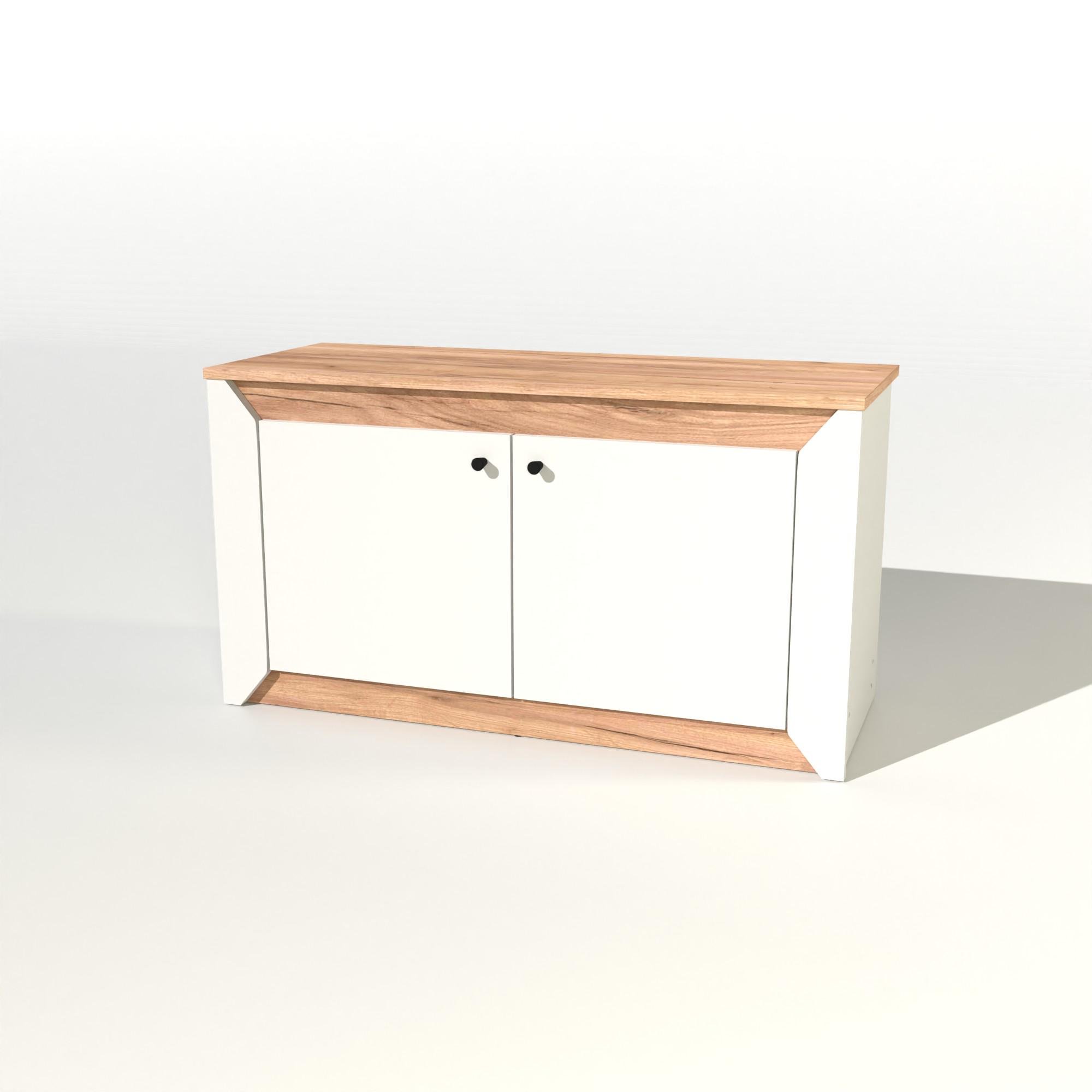 Тумба 2-х дверна закрита Еверест Нордік-980 98х38х53 см Білий/Дуб Золотий Крафт (DTM-5525)