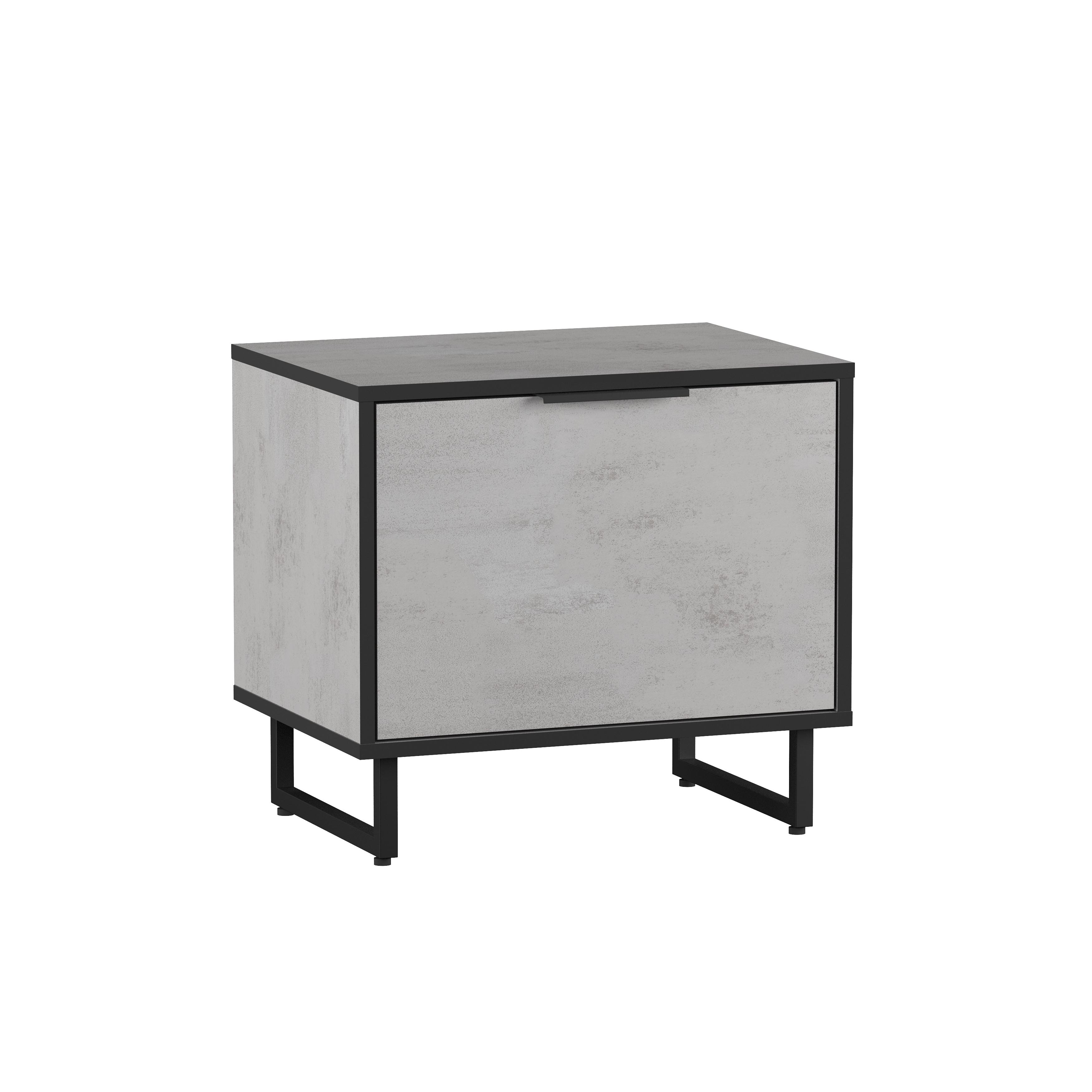 Тумба для обуви в прихожую с 2 полками на ножках 550x505x400 мм Бетон тефра (mf-4-bf)