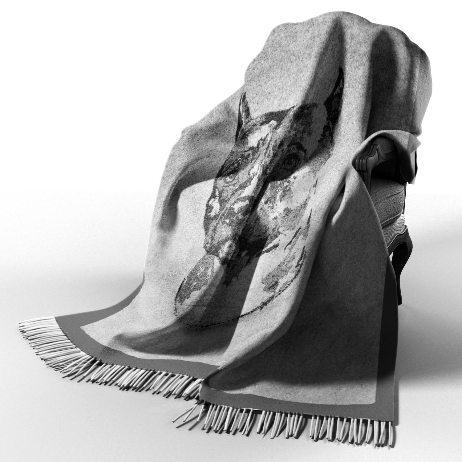 Плед хлопковый Love You 140x200 Dog Темный (4089)