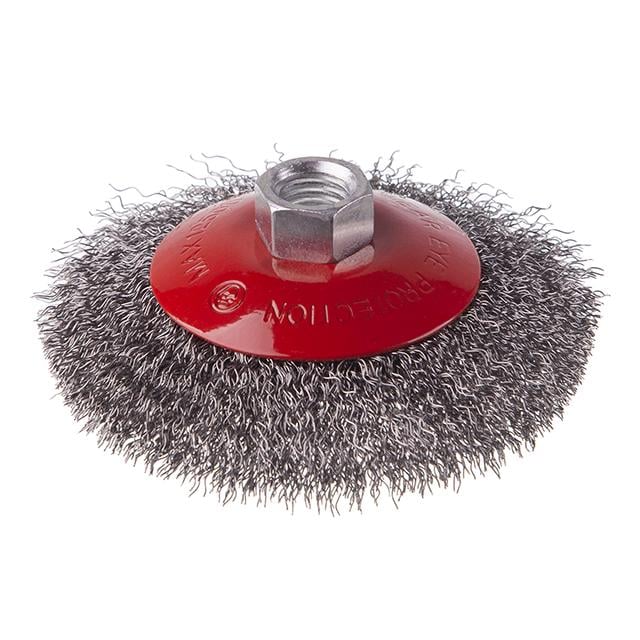 Щітка конусна Intertool 100 мм для КШМ М14 кручений дріт (BT-5100)