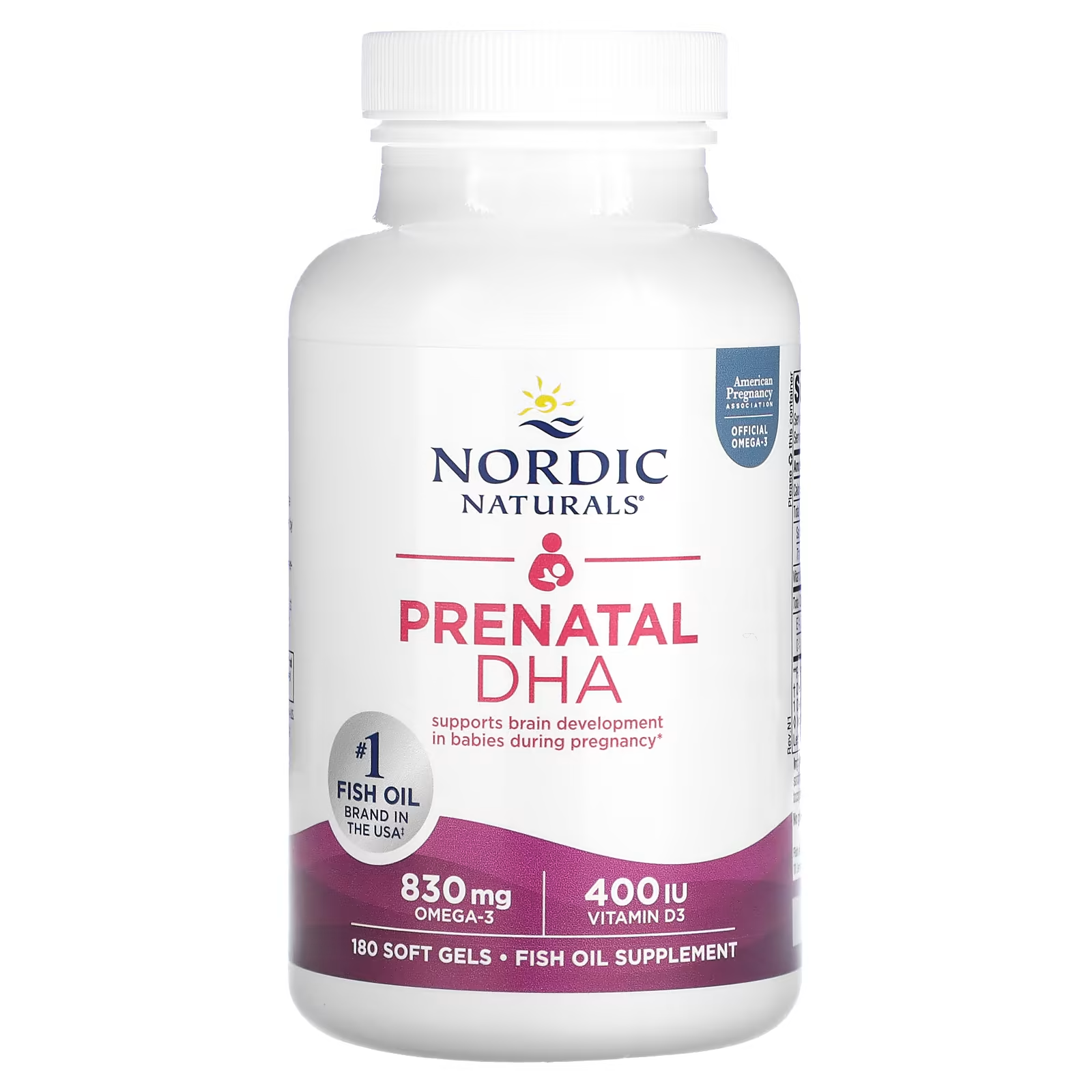 Nordic Naturals пренатальная ДКГ с нейтральным вкусом 180 капсул (NOR-01748).