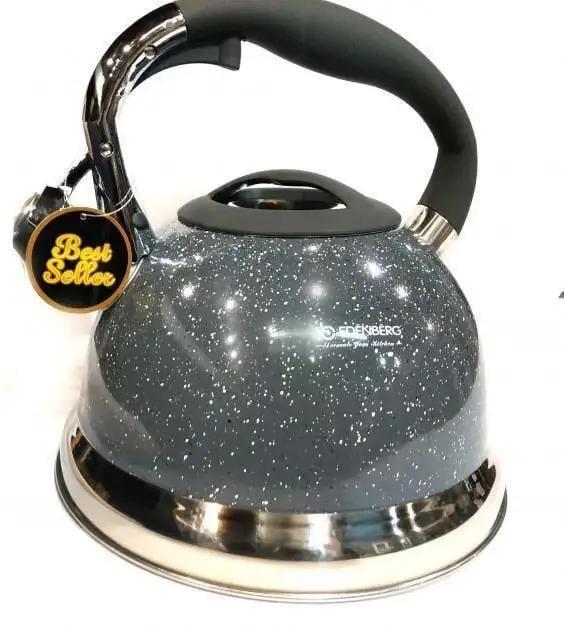 Чайник с свистком для индукционной плиты Edenberg EB-1955 3 л из нержавеющей стали Серый (2530556600) - фото 4 Чайник с свистком для индукционной плиты Edenberg EB-1955 3 л из нержавеющей стали Серый (2530556600) - фото 4