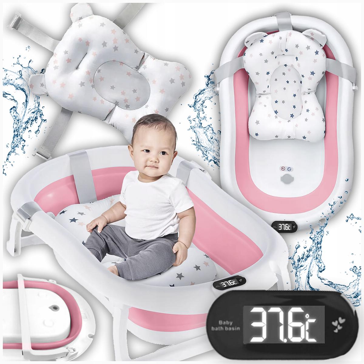 Детская ванночка складная Hanert KinderBad Pink с подушкой и термометром - фото 2 Детская ванночка складная Hanert KinderBad Pink с подушкой и термометром - фото 2