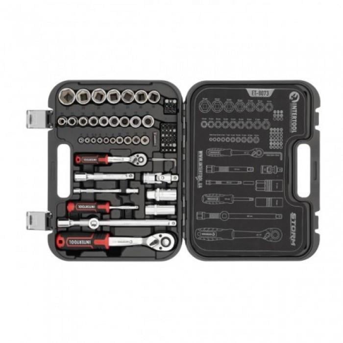 Набір інструментів Intertool STORM 1/2" 1/4 " Сг-V 73 предмета (1418767406) - фото 2 Набір інструментів Intertool STORM 1/2" 1/4 " Сг-V 73 предмета (1418767406) - фото 2