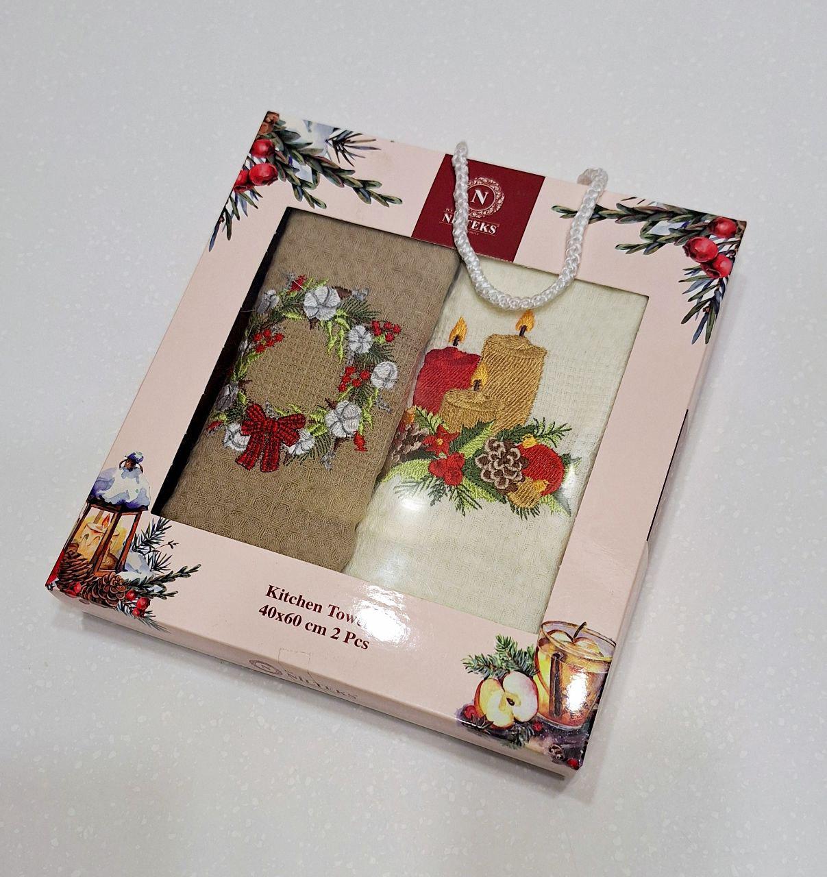 Набір кухонних рушників Happy New Year вафельні 2 шт. 40х60 см (715) - фото 2 Набір кухонних рушників Happy New Year вафельні 2 шт. 40х60 см (715) - фото 2