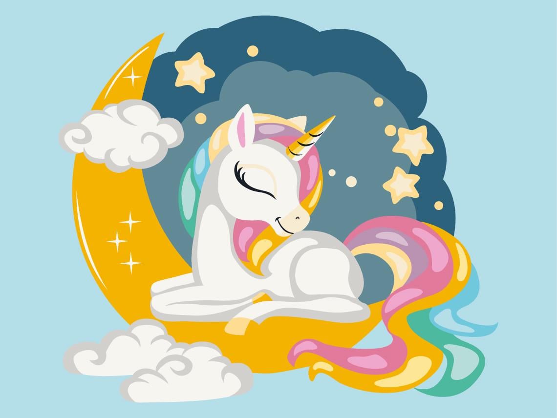 Картина по номерам BrushMe Радужный единорог KBS0105 холст на подрамнике 30х40 см (1847142818)