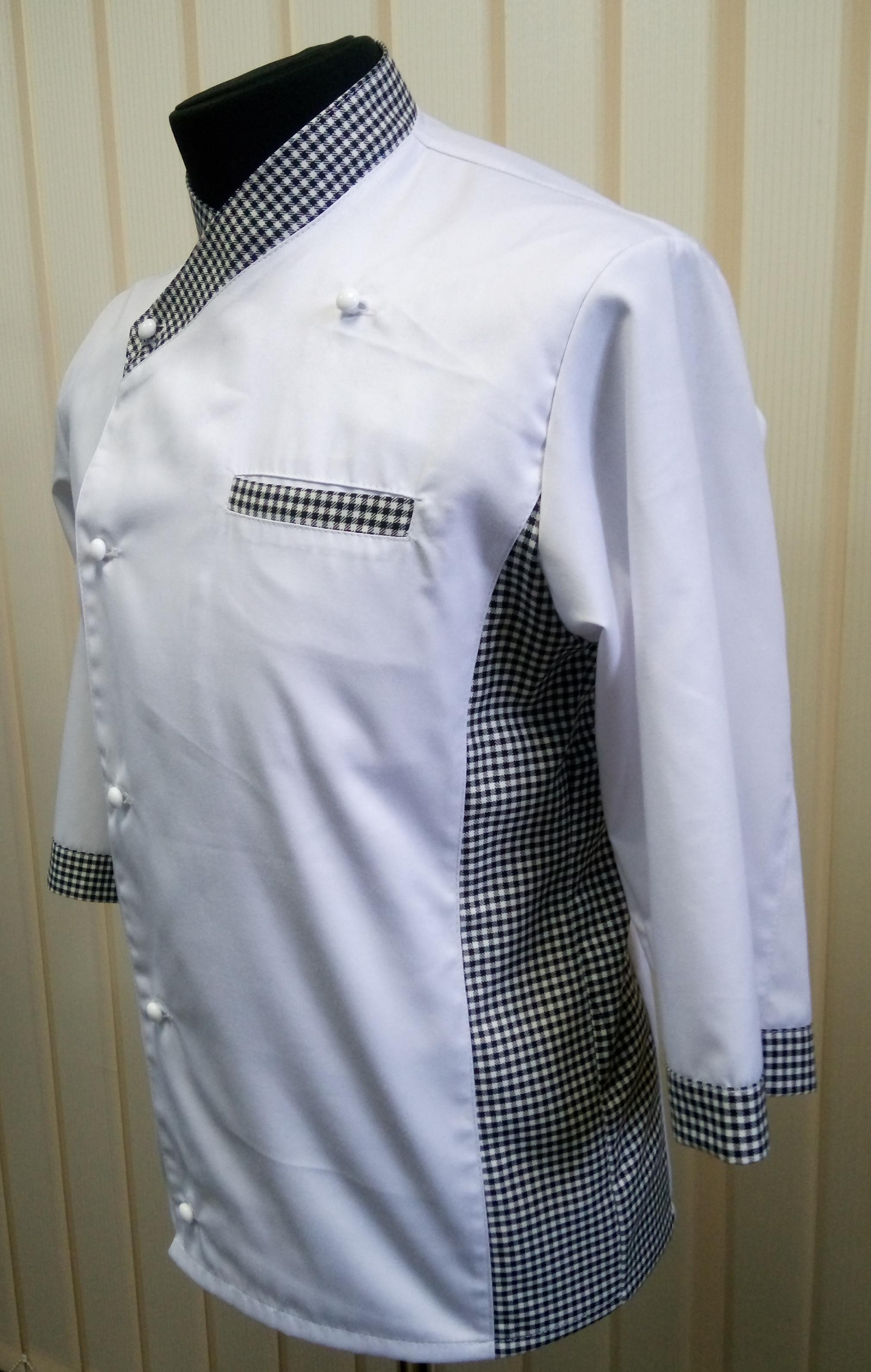 Куртка кухаря чоловіча Партекс Феб р. 54 White/Gray - фото 2 Куртка кухаря чоловіча Партекс Феб р. 54 White/Gray - фото 2