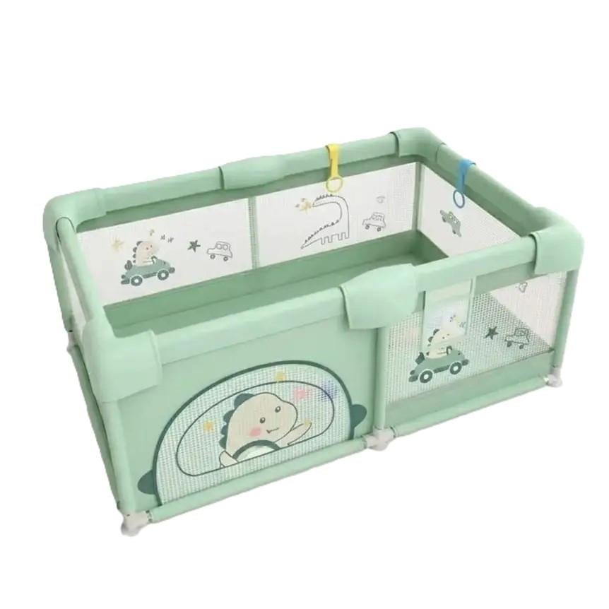 Манеж детский WL-116-02 с сетчатыми стенками и кольцами 120х180 см Green (3_08361)