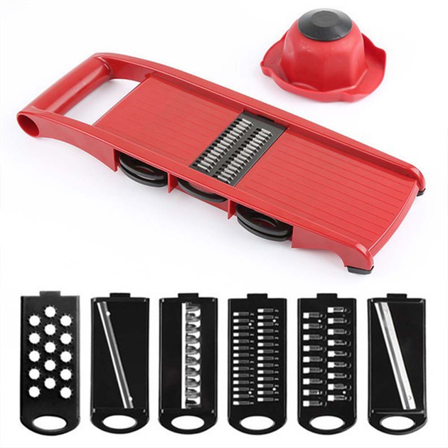 Овощерезка Mandoline Slicer 10в1 Красный (70842) - фото 5 Овощерезка Mandoline Slicer 10в1 Красный (70842) - фото 5