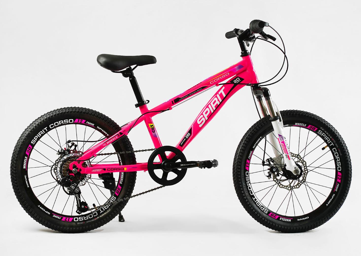 Велосипед спортивный Corso SPIRIT 20" стальная рама 7 скоростей Pink (137732)