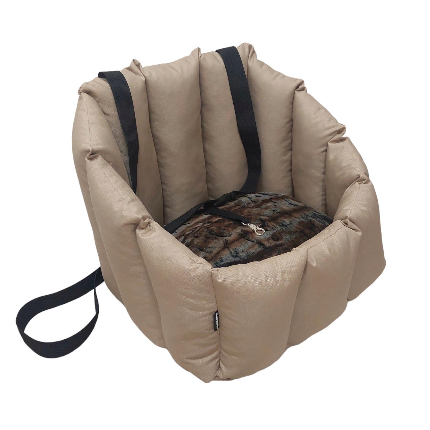 Кресло автомобильное для собак Huge and Tiny 50x45 см Бежевый - фото 5 Кресло автомобильное для собак Huge and Tiny 50x45 см Бежевый - фото 5